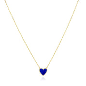 Shimmering Stone Reversible Heart Necklace