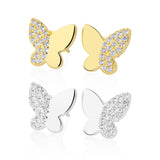 Dainty Butterfly Pavé Studs