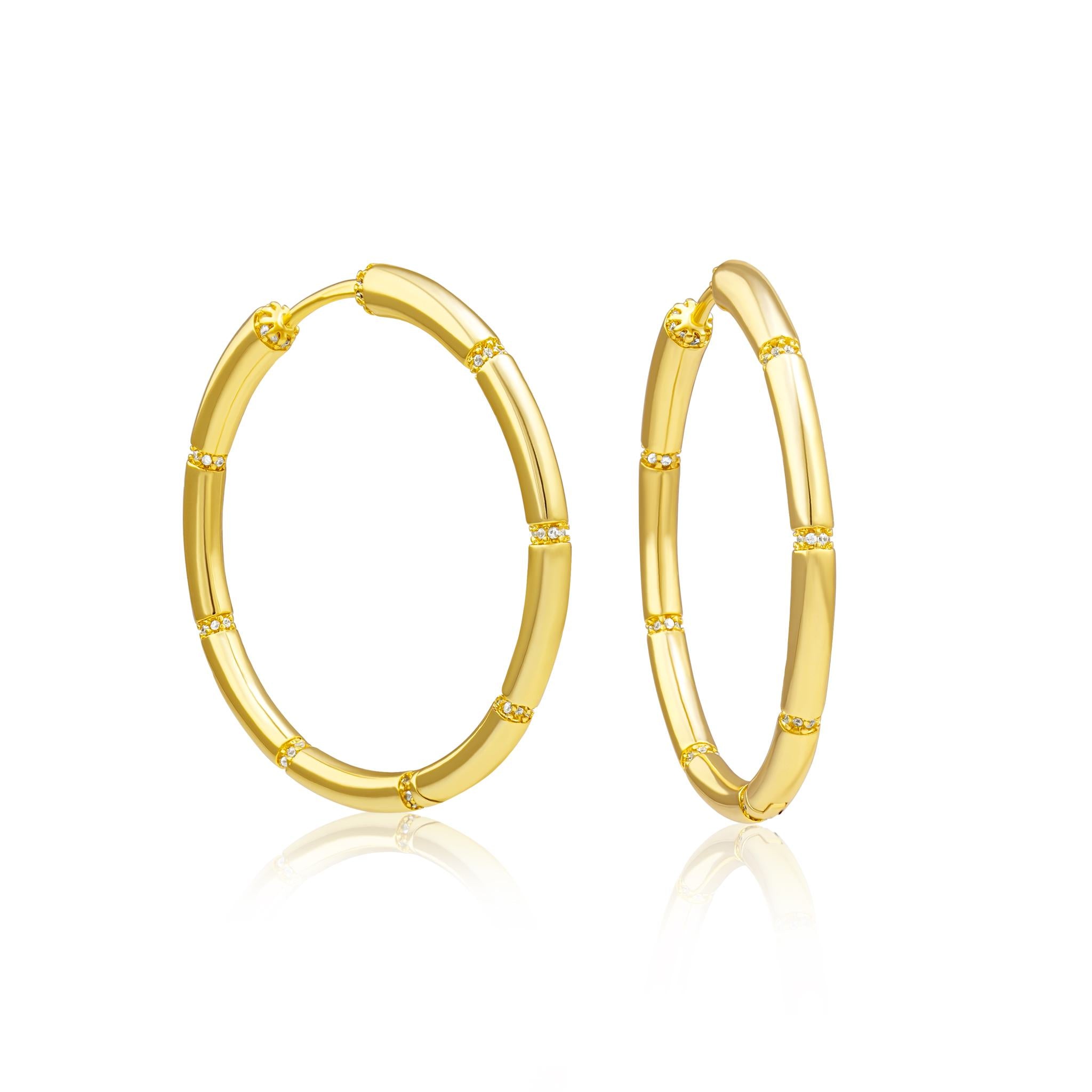Bamboo Pavé Hoops