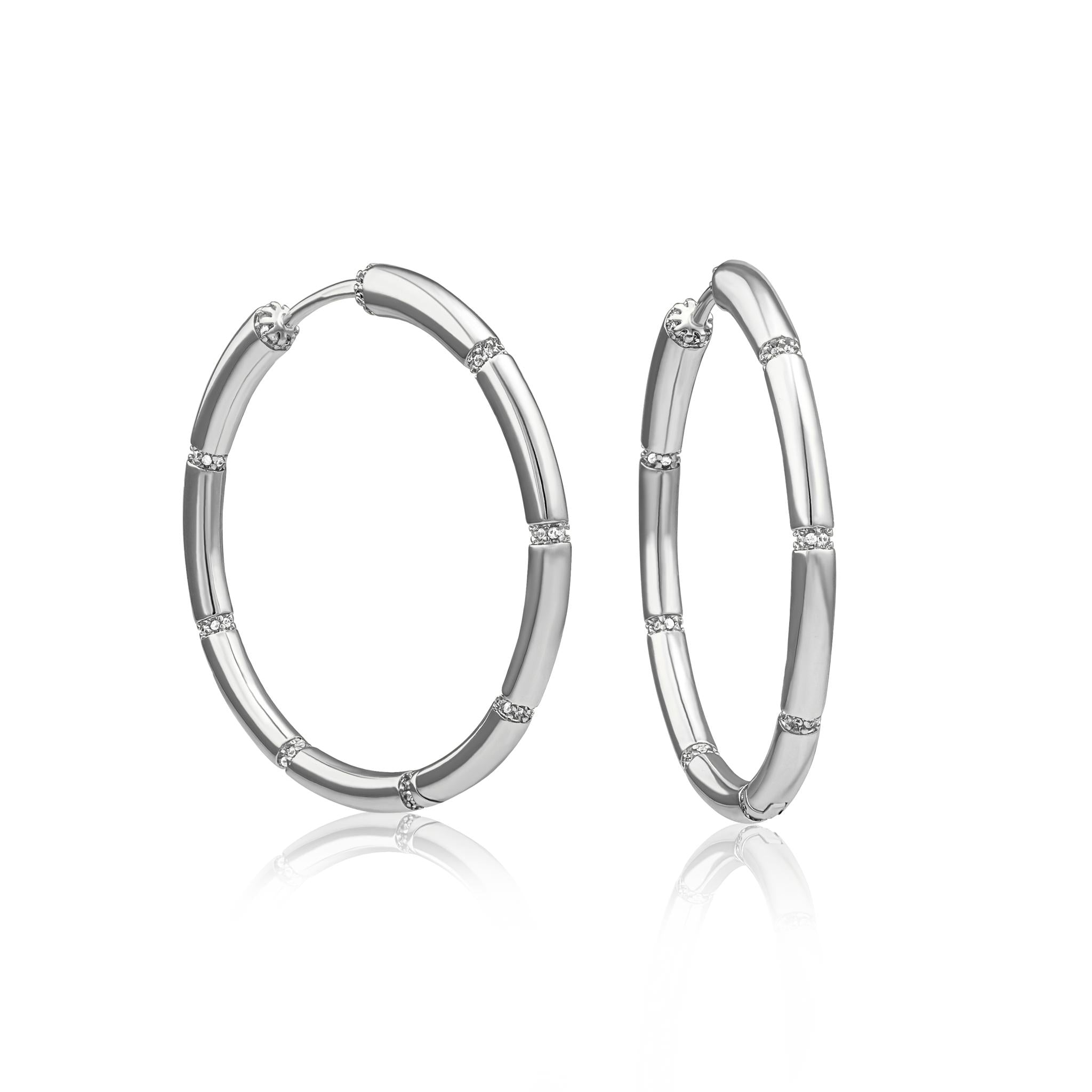 Bamboo Pavé Hoops