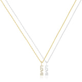 Mini Pavé Love on Dainty Chain Necklace
