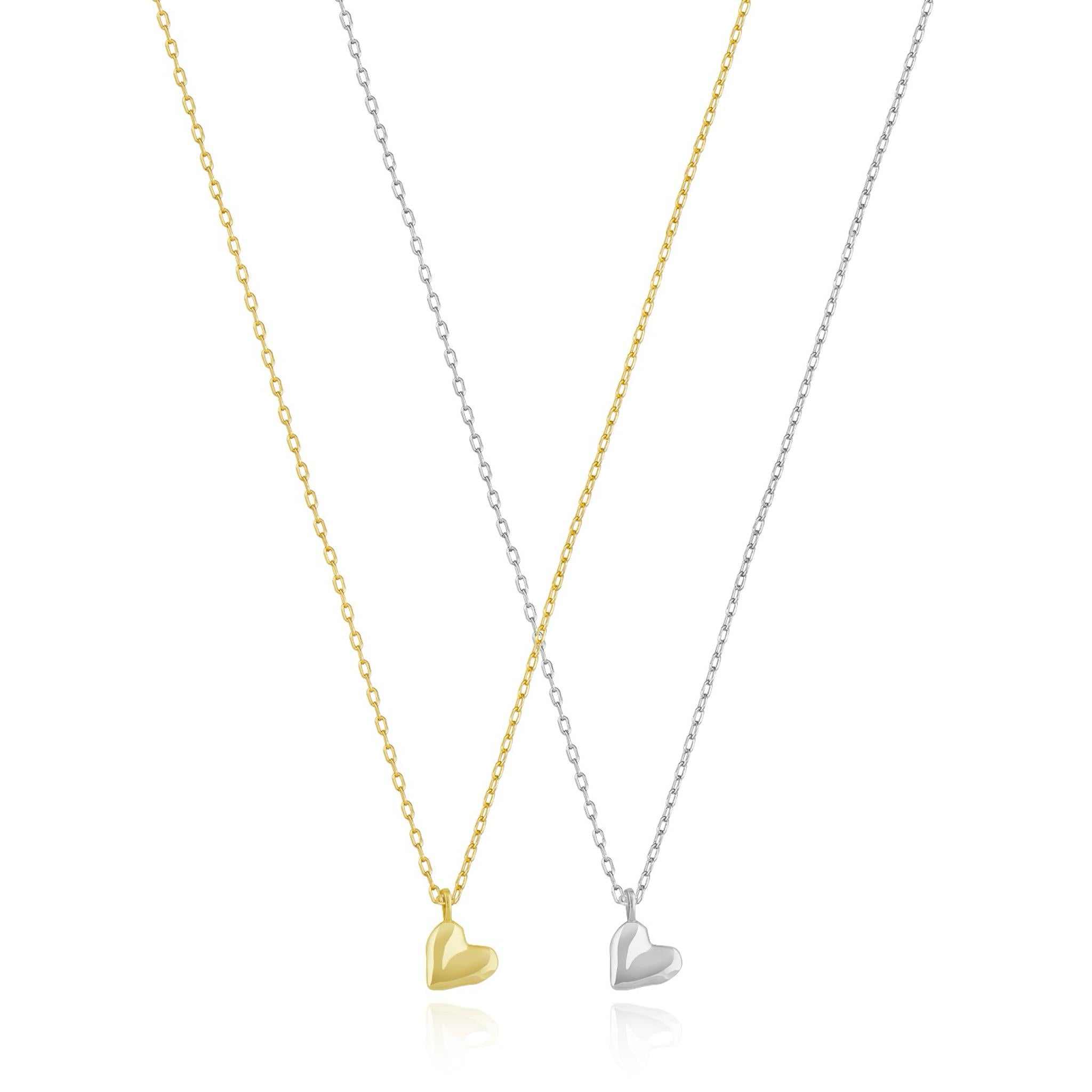 Wavy Heart Pendant on Dainty Chain